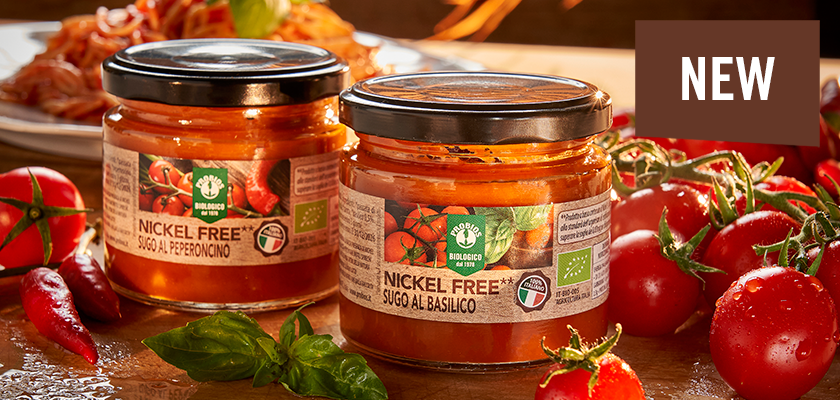 New nickel-free sauce with basil and with chilli.