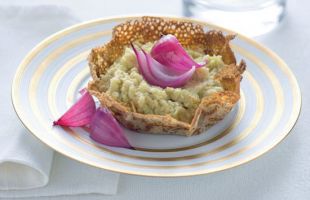 Buckwheat Wafer with Savoy Cabbage Foam and Red Onion