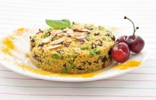 Couscous Pie with Green Beans and Cherries with Basil