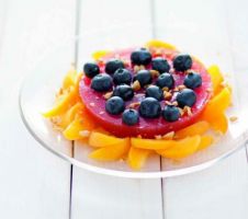 Watermelon in Shape with Cranberries and Apricots