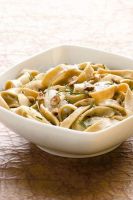 Tagliatelle with Chestnuts and Mushrooms with Pears and Hazelnuts