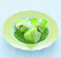 Leek Dumplings Stuffed with Creamy Cabbage  