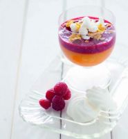 Dessert Scented with Melon and Raspberry and Meringues