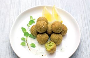 Quinoa and Broad Beans Falafel with Mint Dipping Sauce