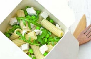 Cold Pasta Salad with Peas, Arugula and Salted Ricotta Cheese