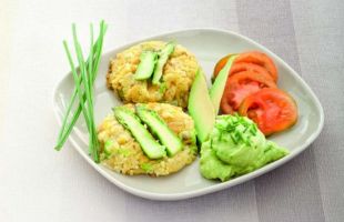 Medallions of Chickpeas and Couscous with Avocado Sauce