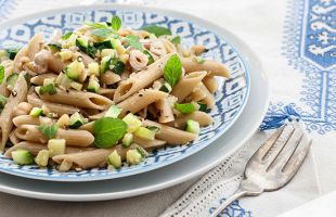 Penne with Zucchini, Mint and Hazelnuts