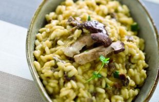 Risotto with fresh Porcini Mushrooms with Lentils and Herbs
