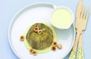 Belgian Endive Flan with Fondue and Hazelnuts