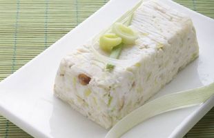 Leek Terrine with Hazelnuts and Ginger Sauce