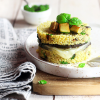 Tortino di miglio con melanzane